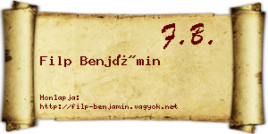 Filp Benjámin névjegykártya